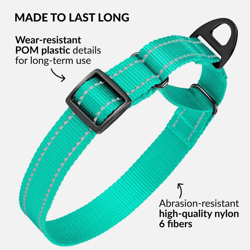 Collardirect Reflective Martingale Dog Collar Nylon Training Collars for Small Medium Large Dogs Puppy Pink Orange Green (M, Neck Size 13"-18", Mint Green) - Image 4